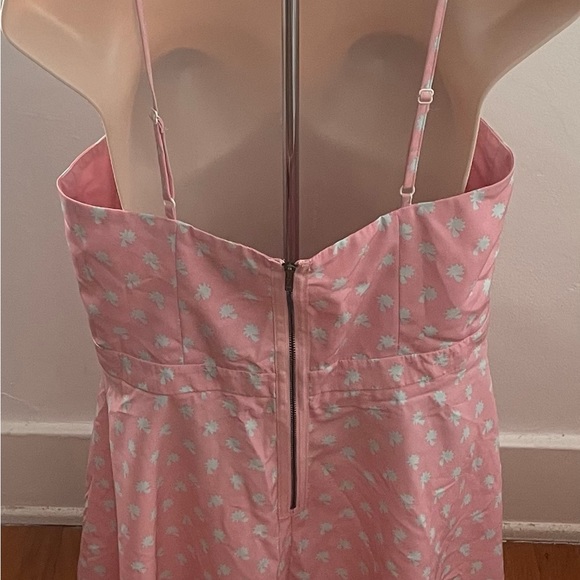 NWT Topshop Barbiecore pink with white polka dots built in bra romper, size 10 - Picture 10 of 16